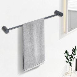 Lattice Edition Luxury Knurled Gunmetal Grey Single Towel Rack Rail 600mm